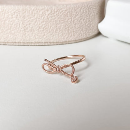 Bow CZ Charm Ring