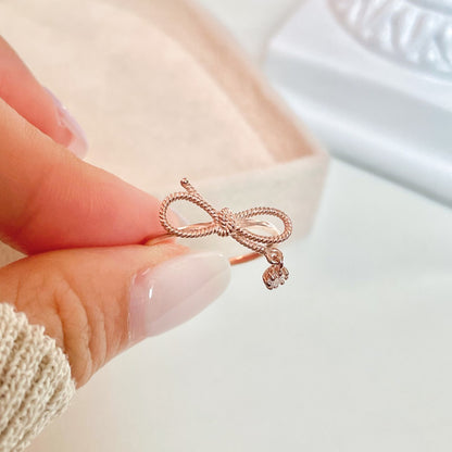 Bow CZ Charm Ring