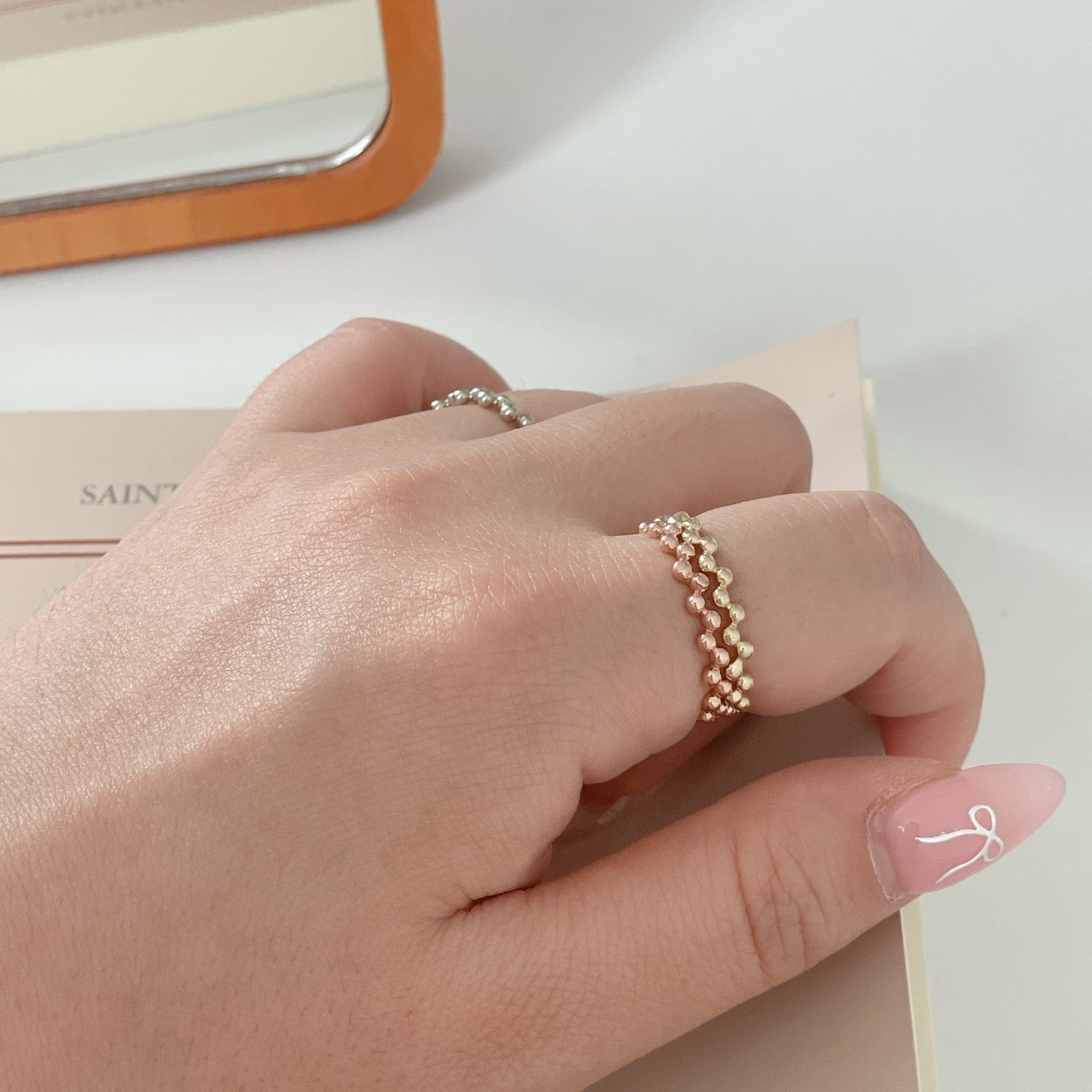 Beaded Zigzag Ring