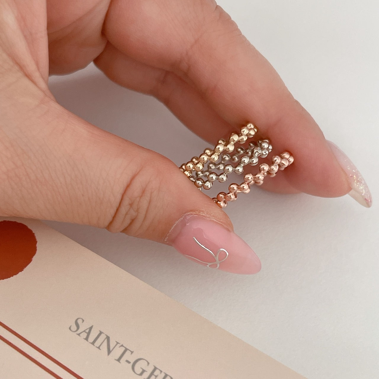 Beaded Zigzag Ring