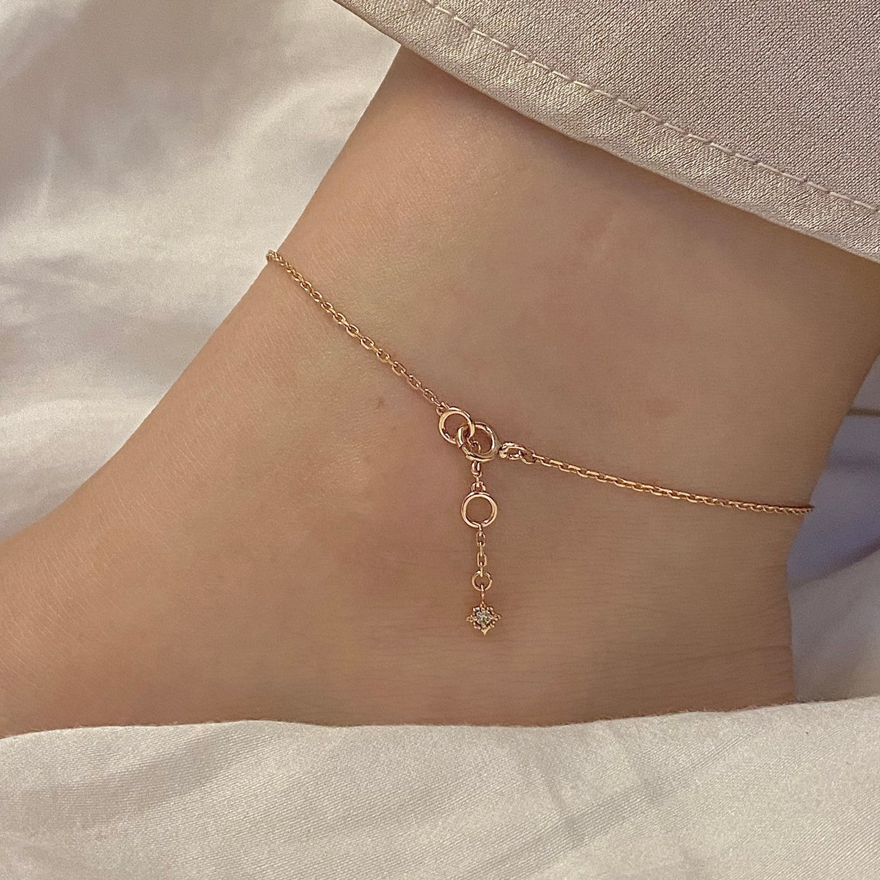 Cognac Diamond Anklet