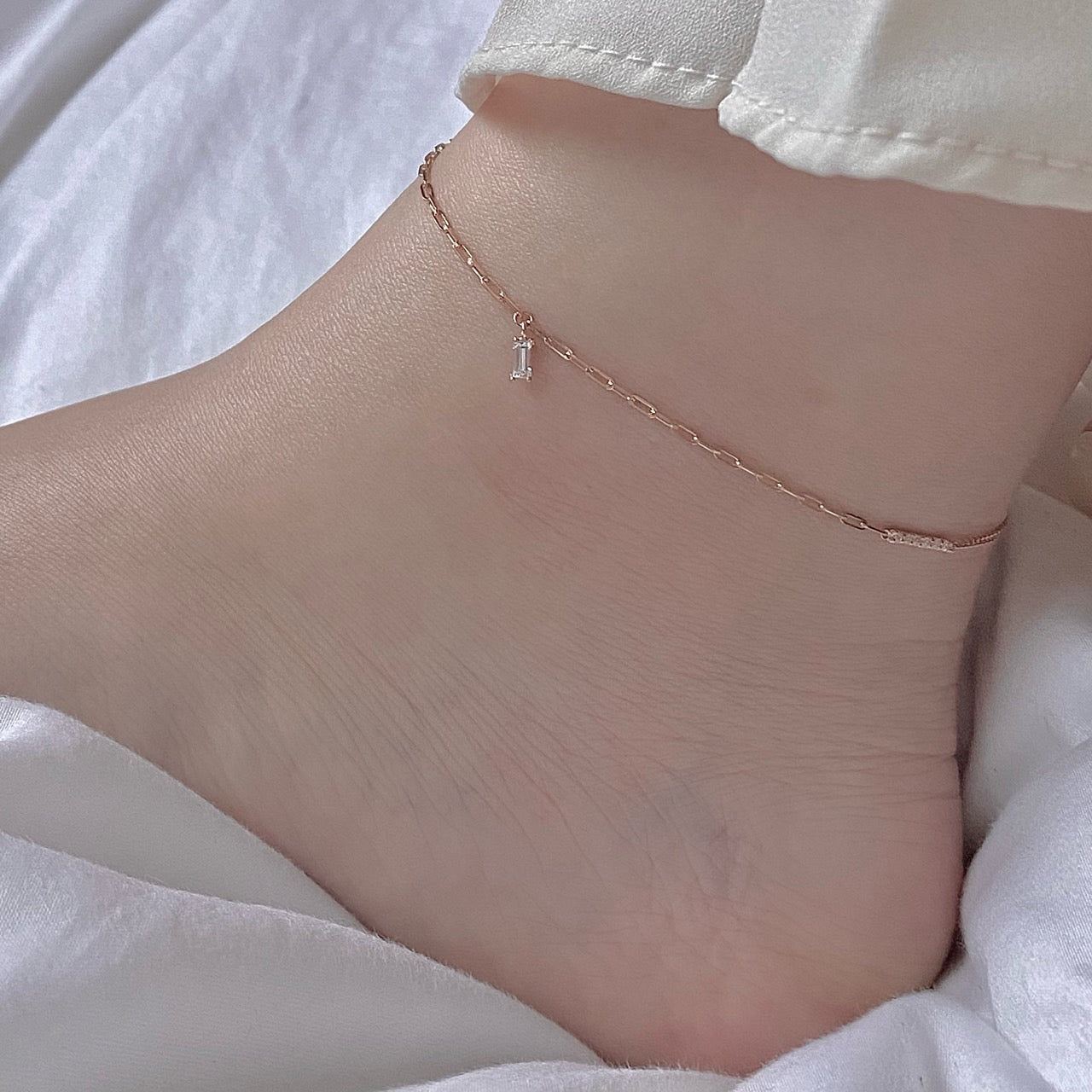 rectangle Charm Anklet