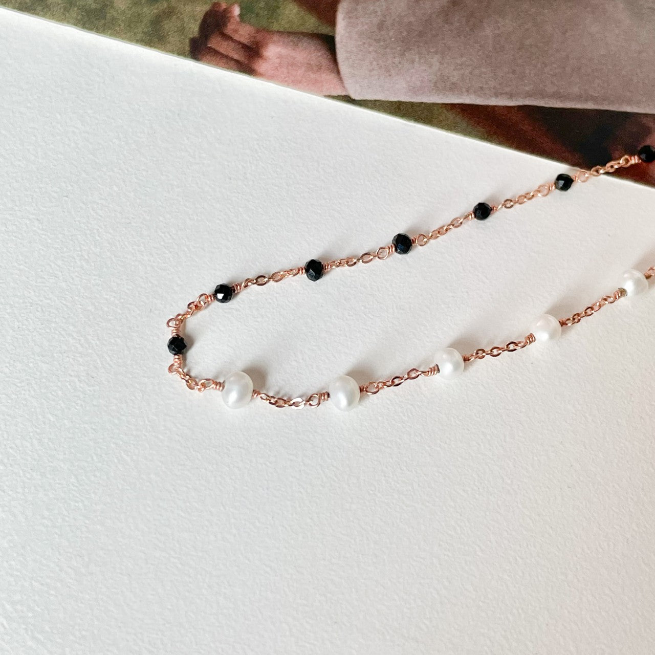 Pearl & Black Spinel Bracelet