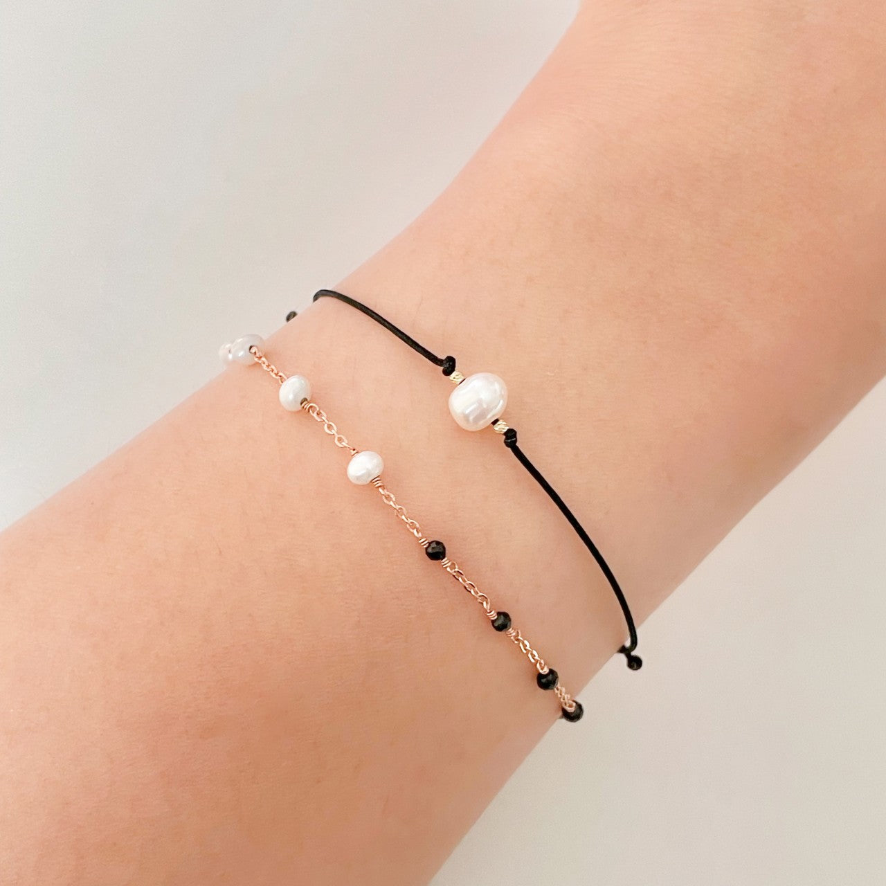 Pearl & Black Spinel Bracelet