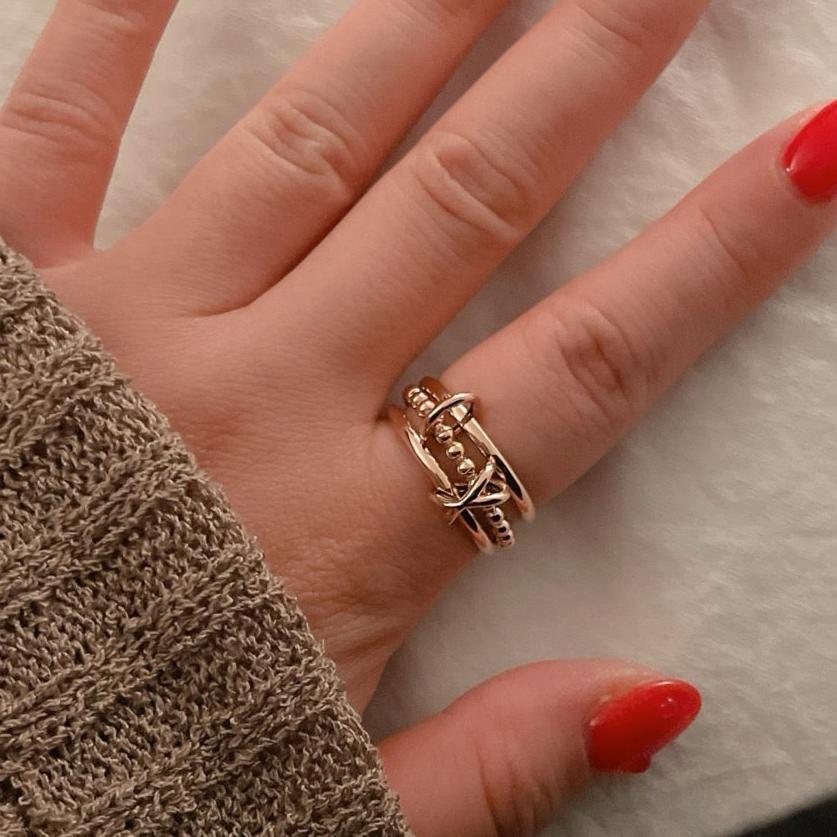 Bold Three Connector Ring