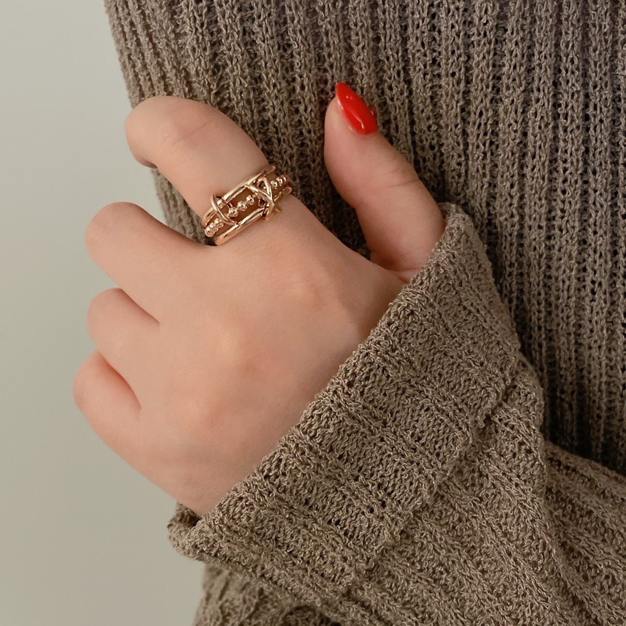 Bold Three Connector Ring