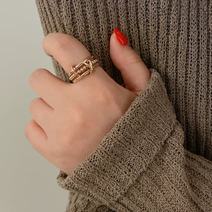 Bold Three Connector Ring