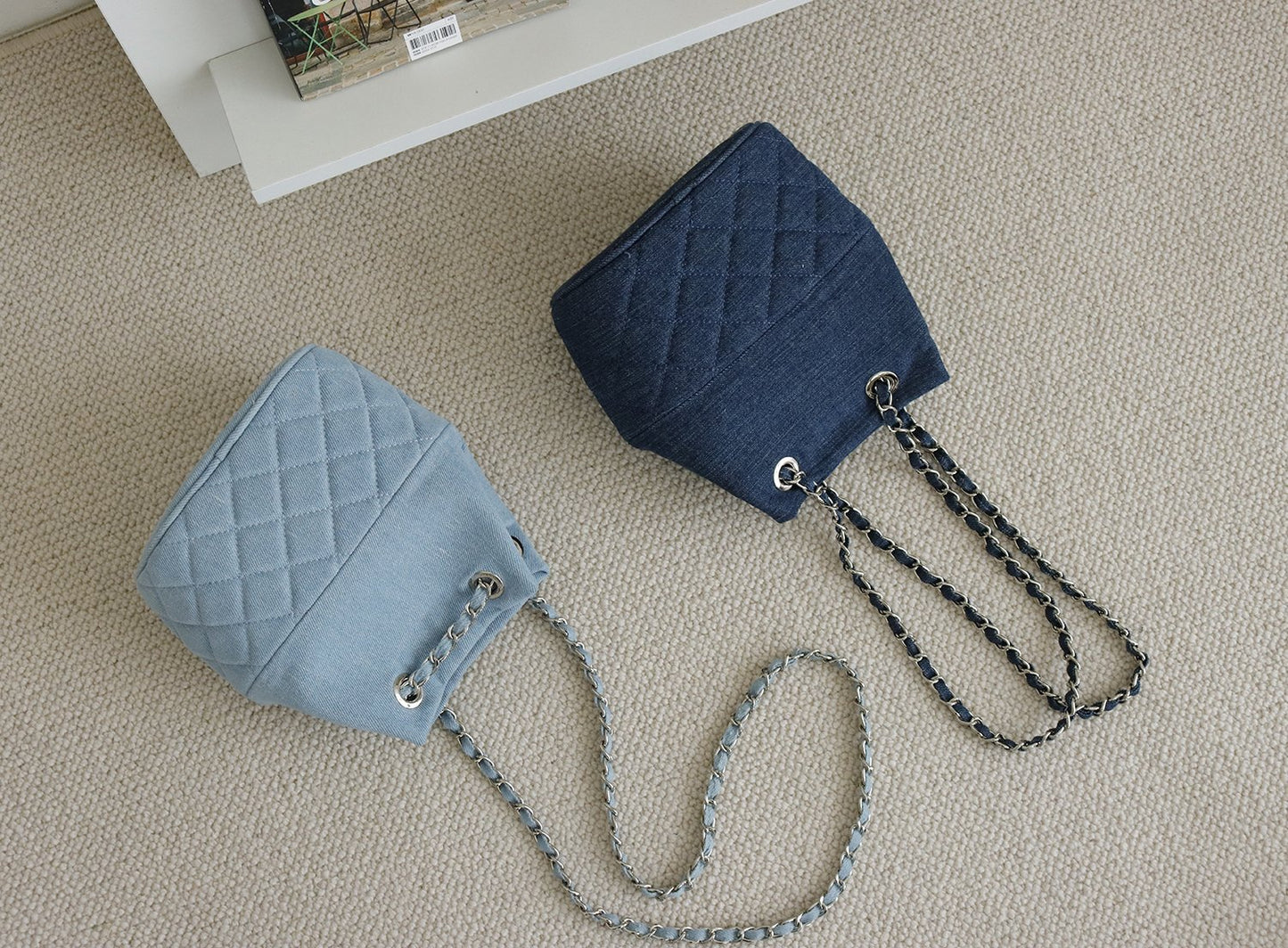 Quilted Denim Chain Bag