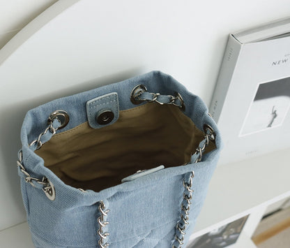 Quilted Denim Chain Bag