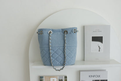 Quilted Denim Chain Bag