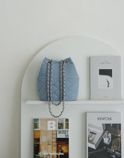 Quilted Denim Chain Bag