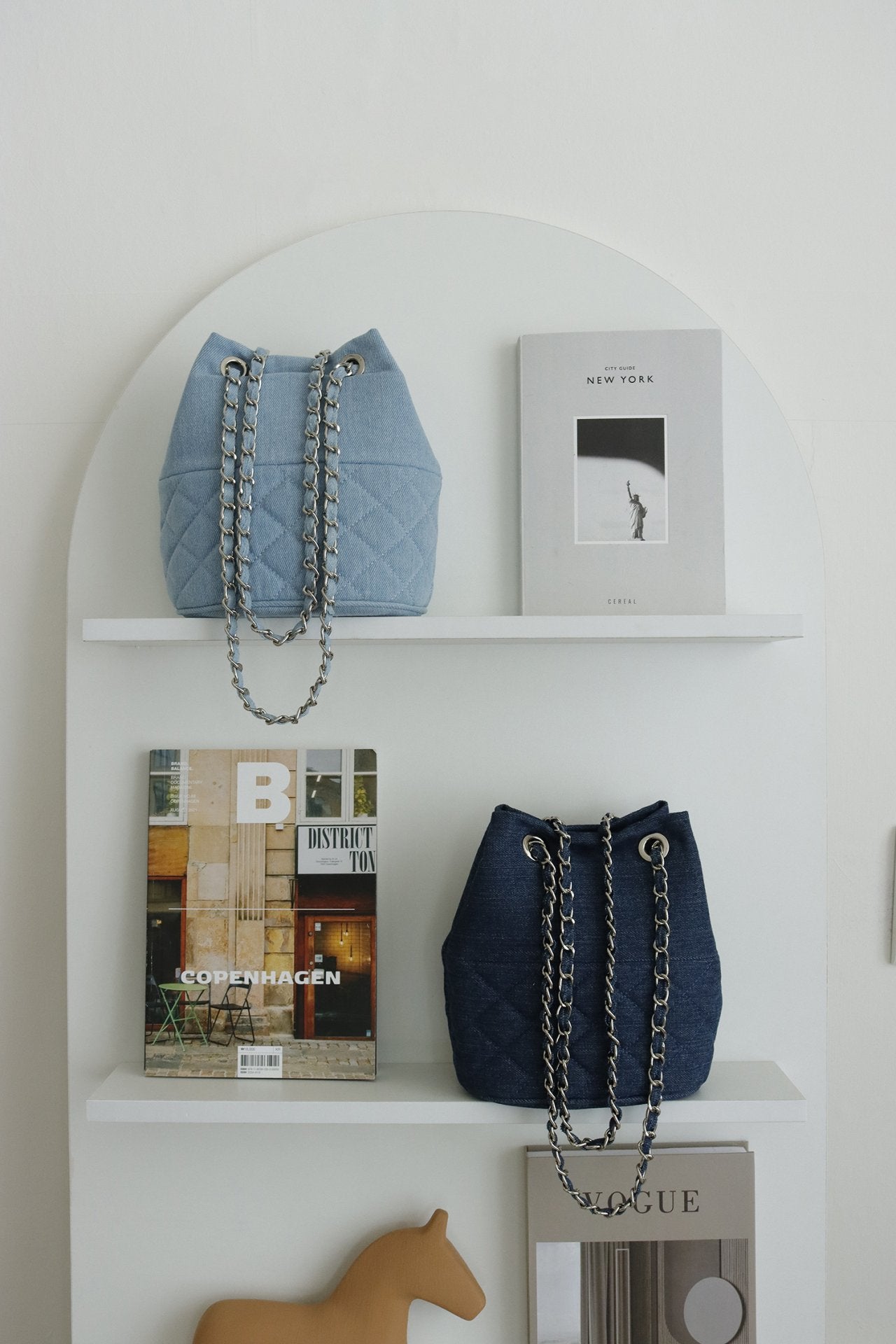 Quilted Denim Chain Bag