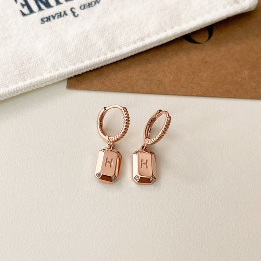 H Rectangle Earrings