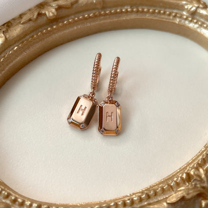 H Rectangle Earrings