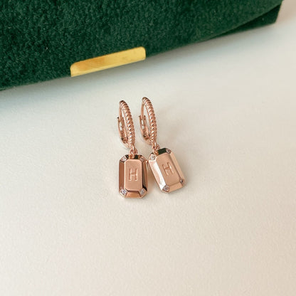 H Rectangle Earrings