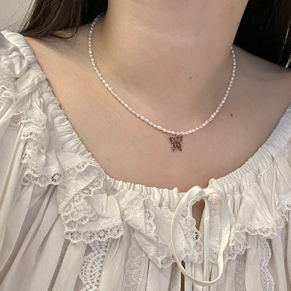 Butterfly Pearl Necklace