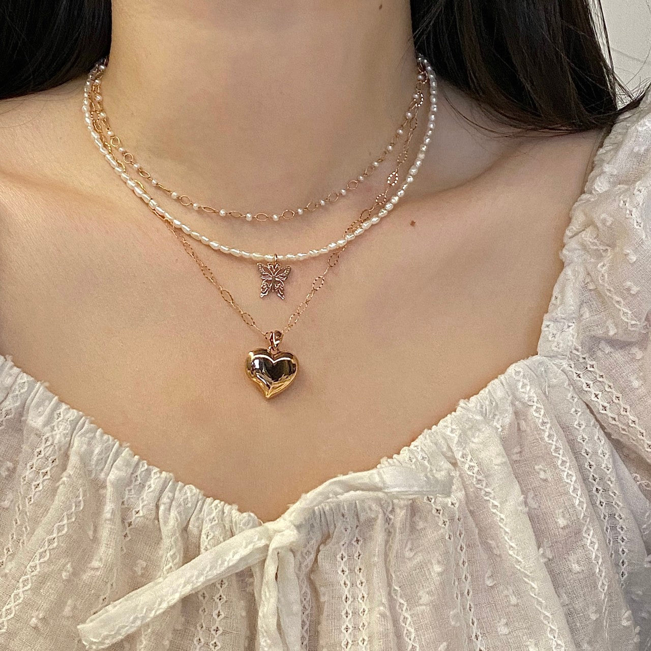 Butterfly Pearl Necklace