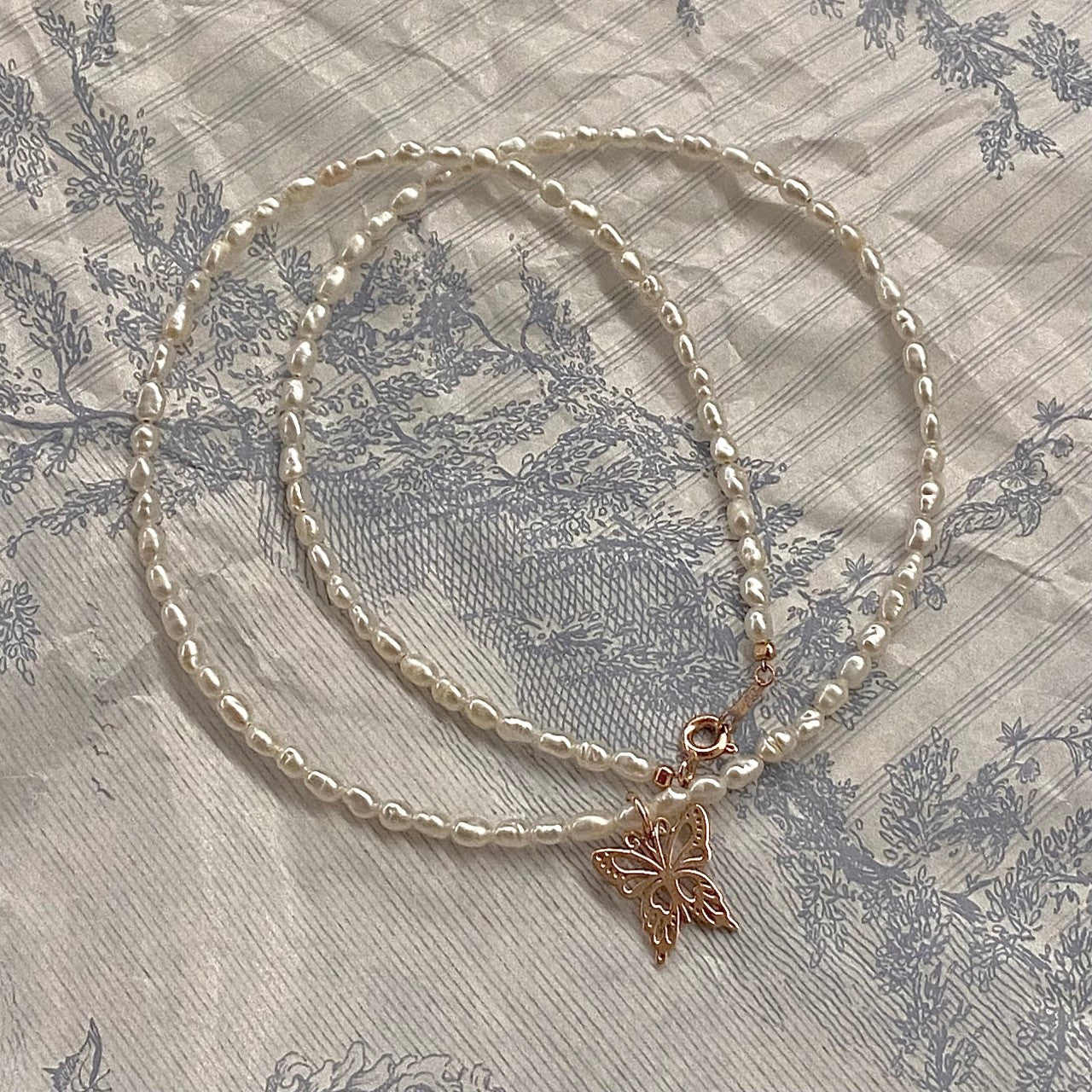 Butterfly Pearl Necklace