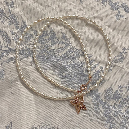 Butterfly Pearl Necklace