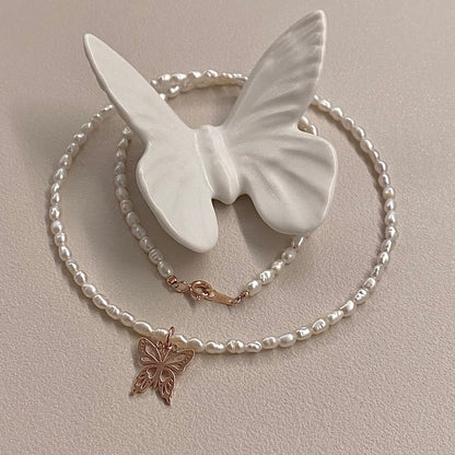 Butterfly Pearl Necklace