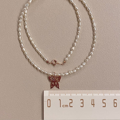 Butterfly Pearl Necklace