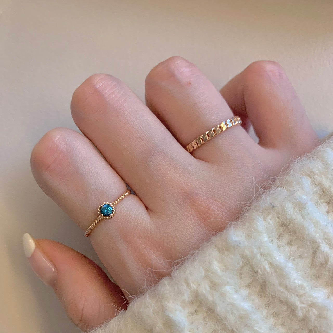 Blue Diamond & Chain Ring