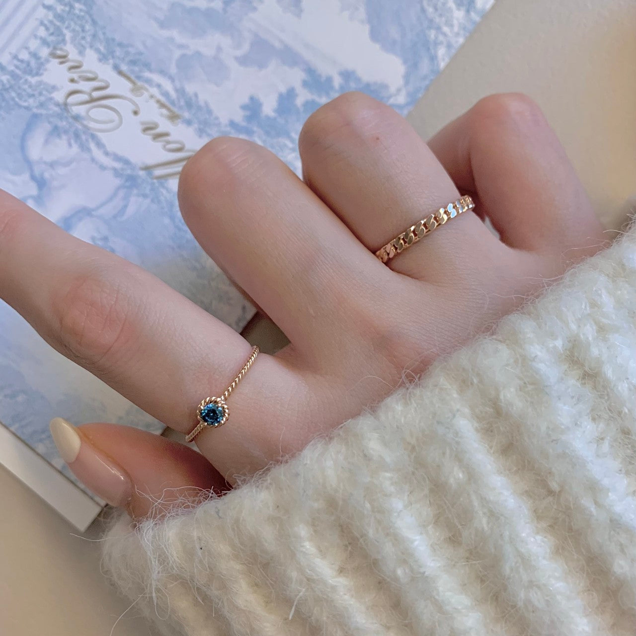 Blue Diamond & Chain Ring
