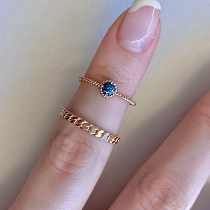 Blue Diamond & Chain Ring