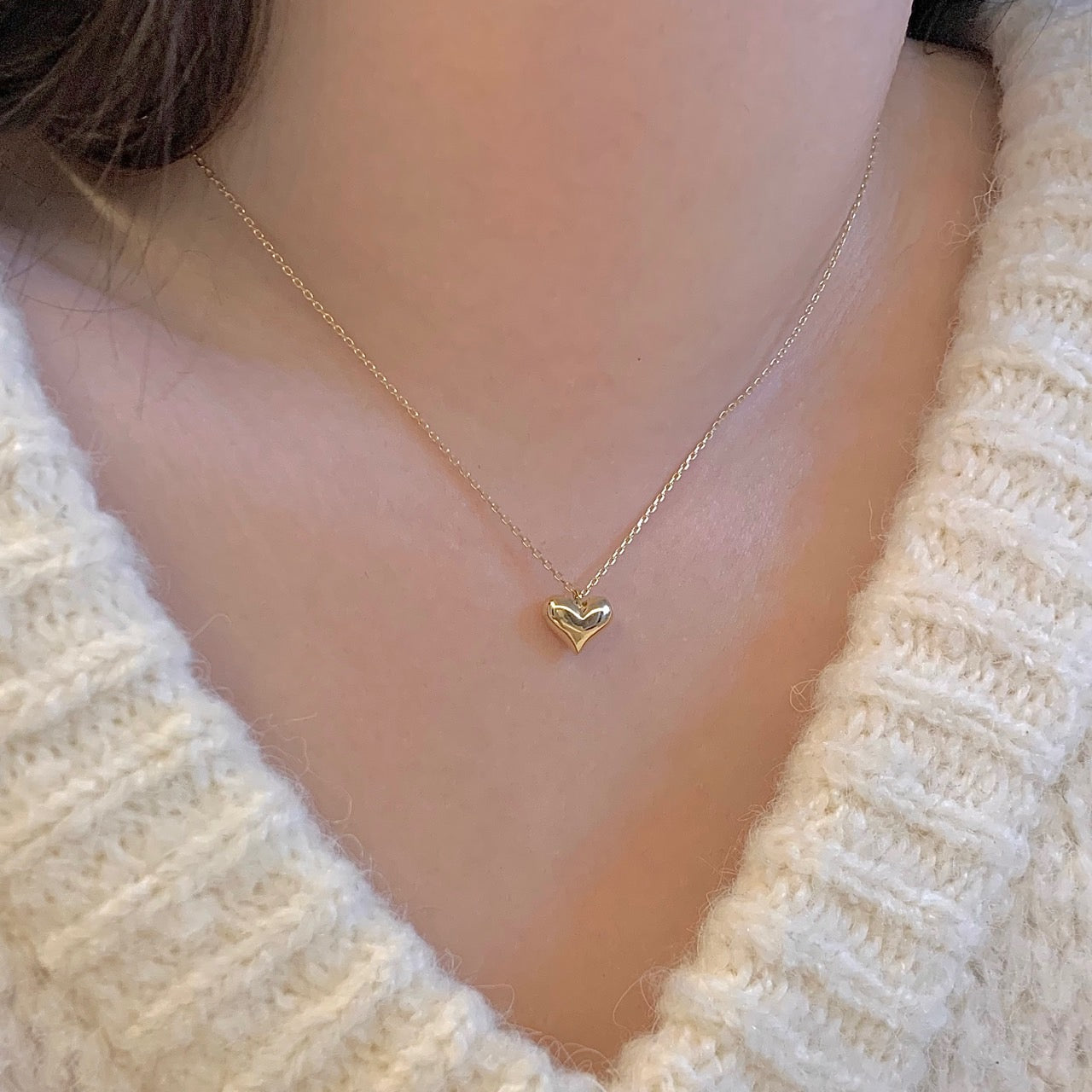 Puffed Heart Necklace