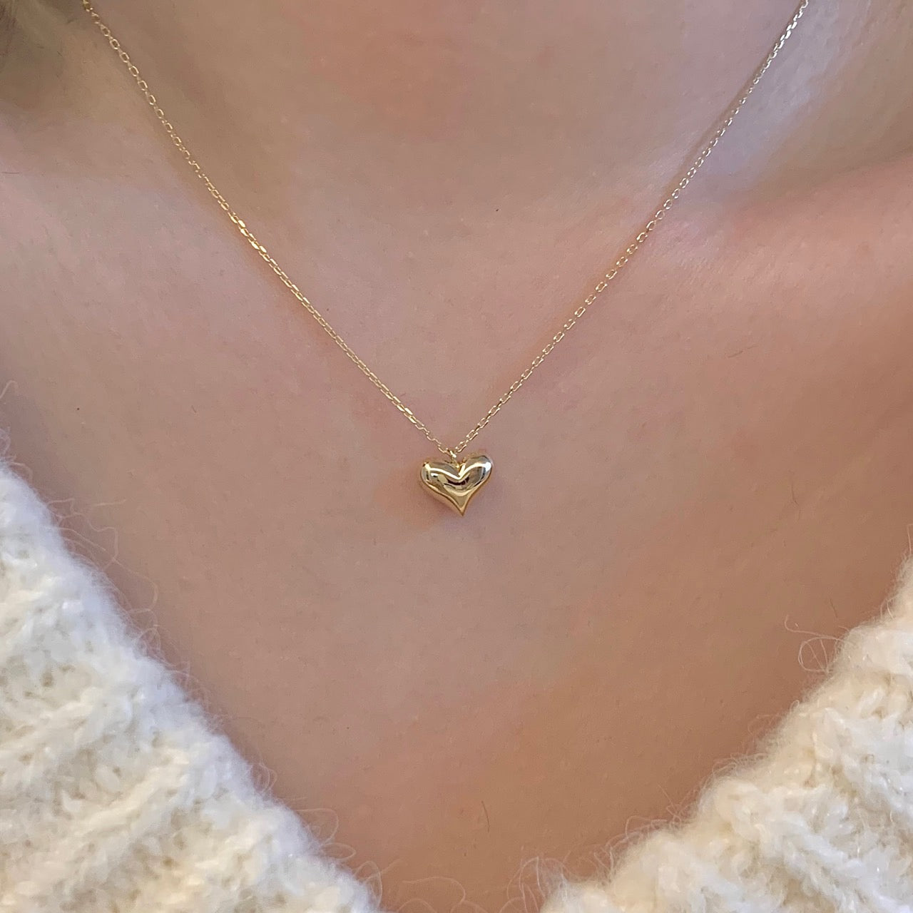 Puffed Heart Necklace