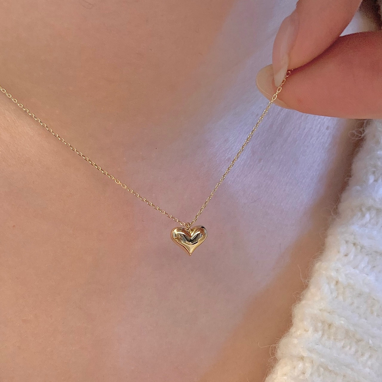Puffed Heart Necklace