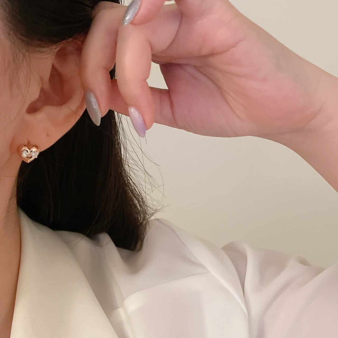 Heart Huggie Earrings