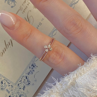 Diamond Flower Ring Set