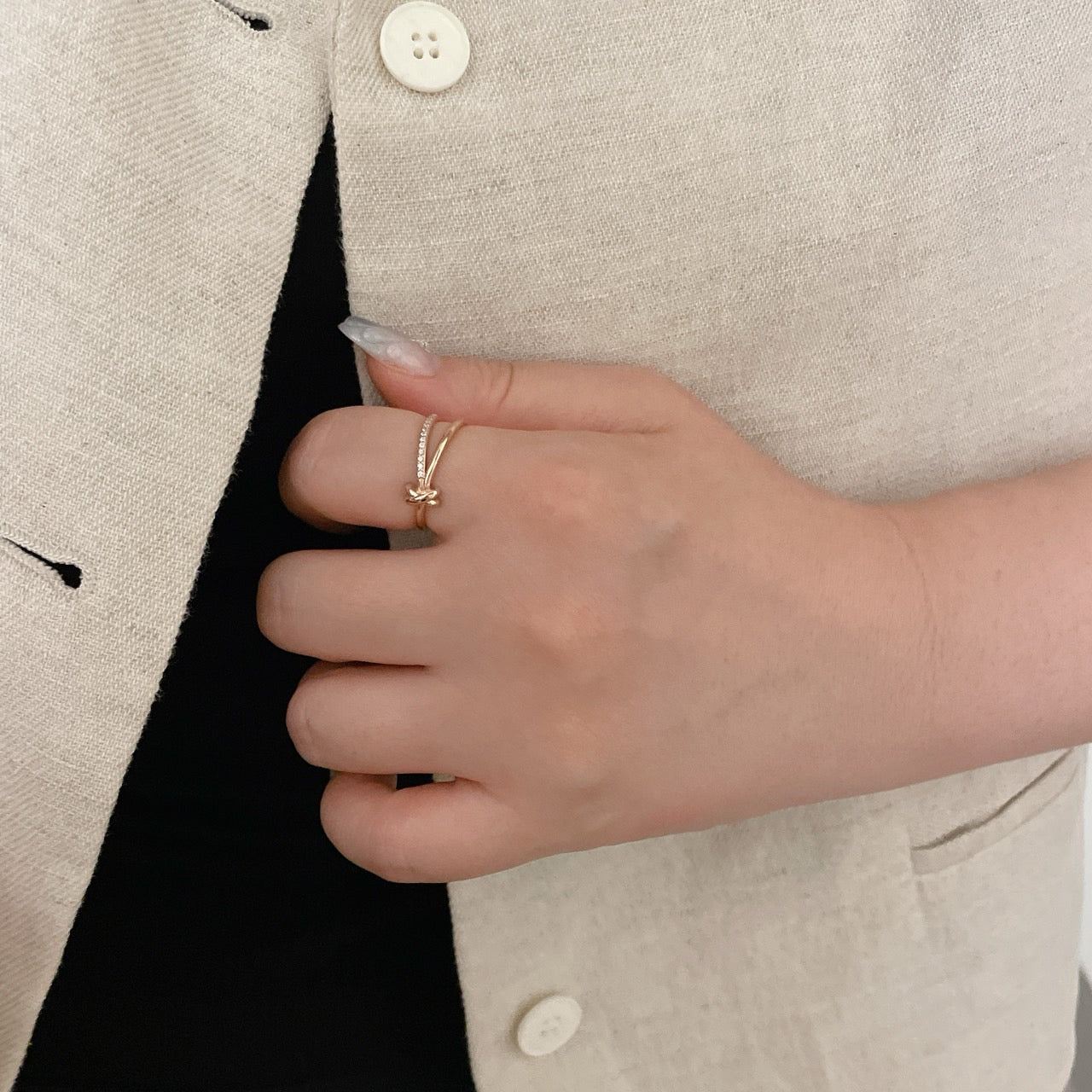 Knot Double Band Ring