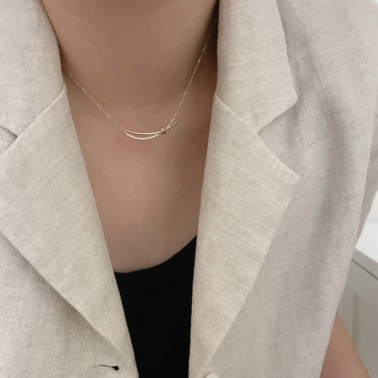 Double Curved Bar Necklace