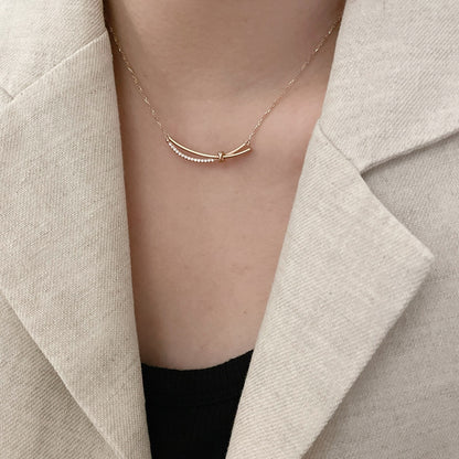 Double Curved Bar Necklace