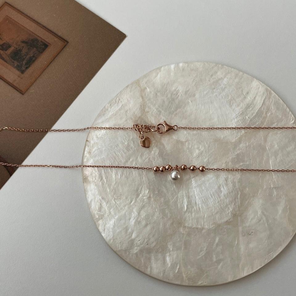 Beaded Ball Pearl Necklace