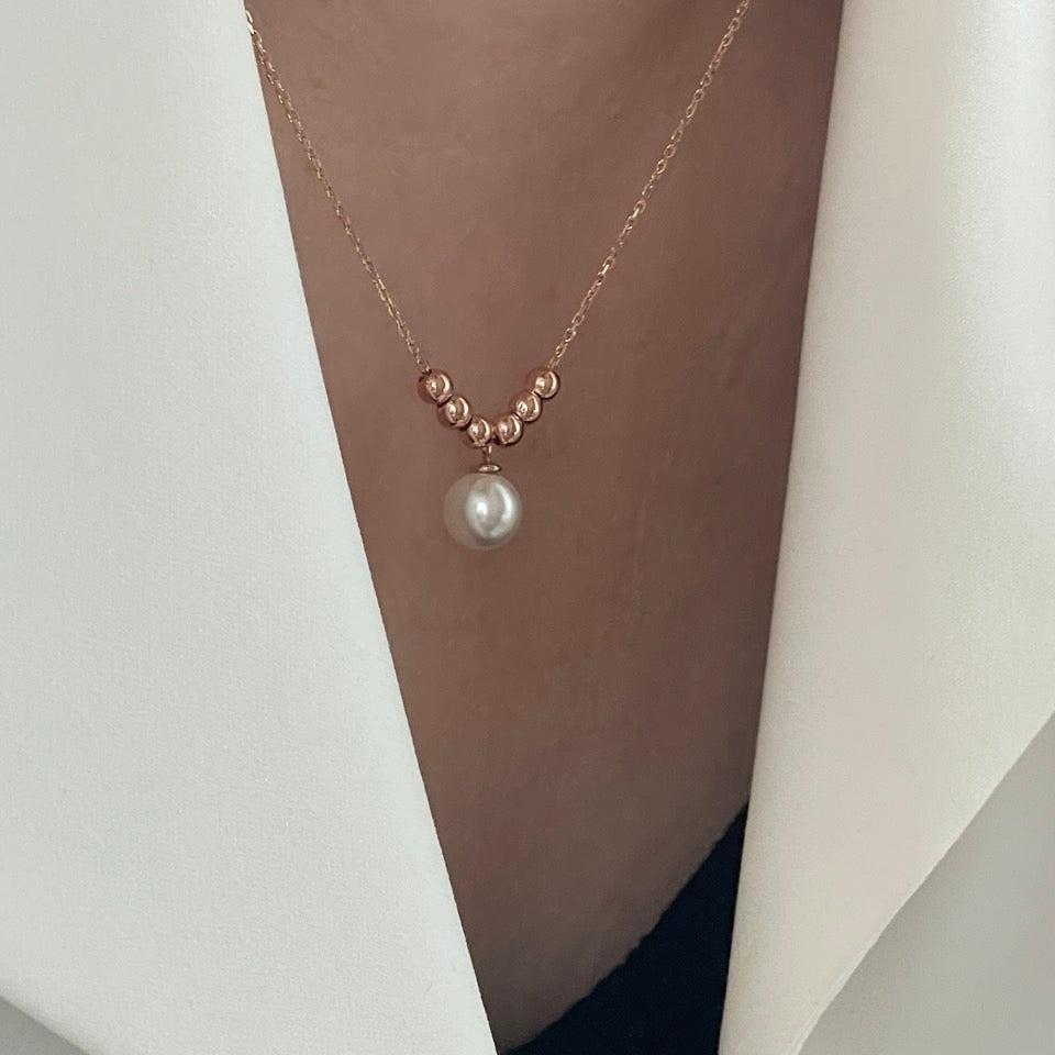 Beaded Ball Pearl Necklace