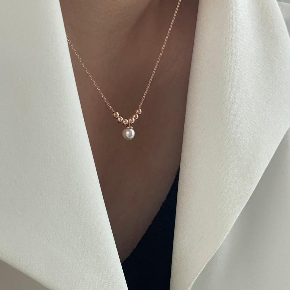 Beaded Ball Pearl Necklace