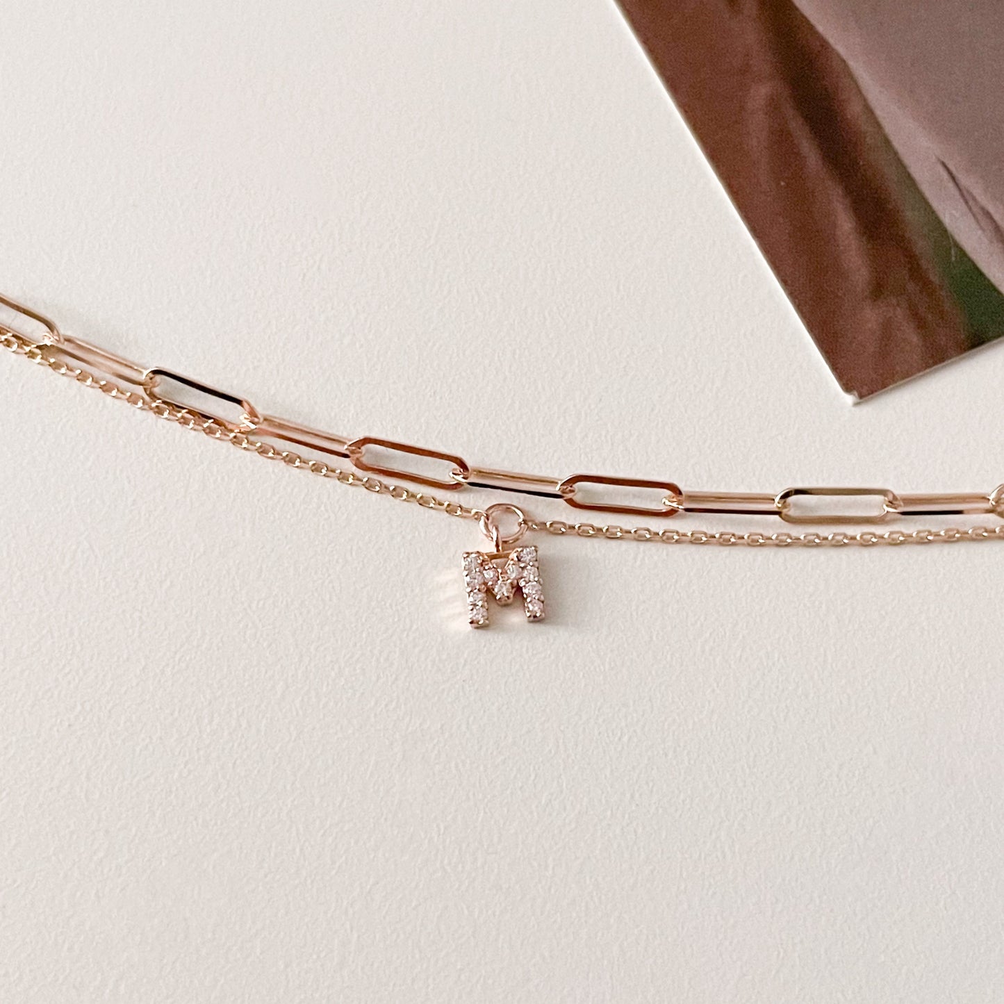 Initial Double Chain Bracelet