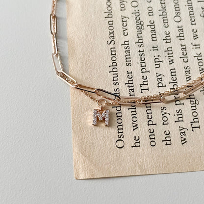 Initial Double Chain Bracelet