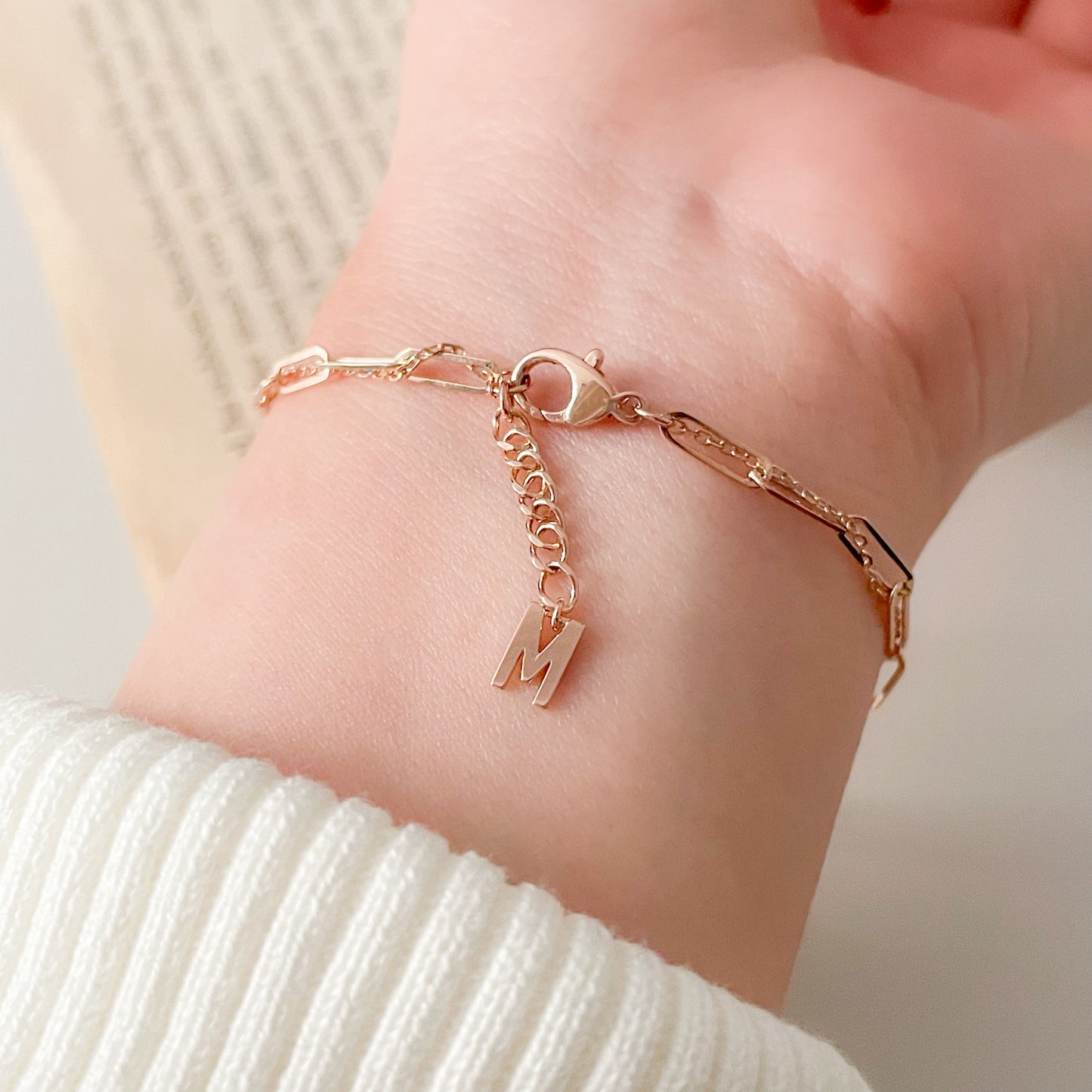 Initial Double Chain Bracelet