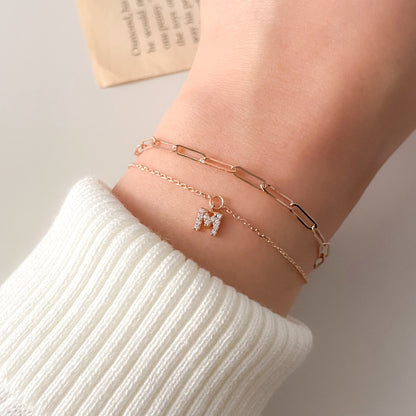 Initial Double Chain Bracelet