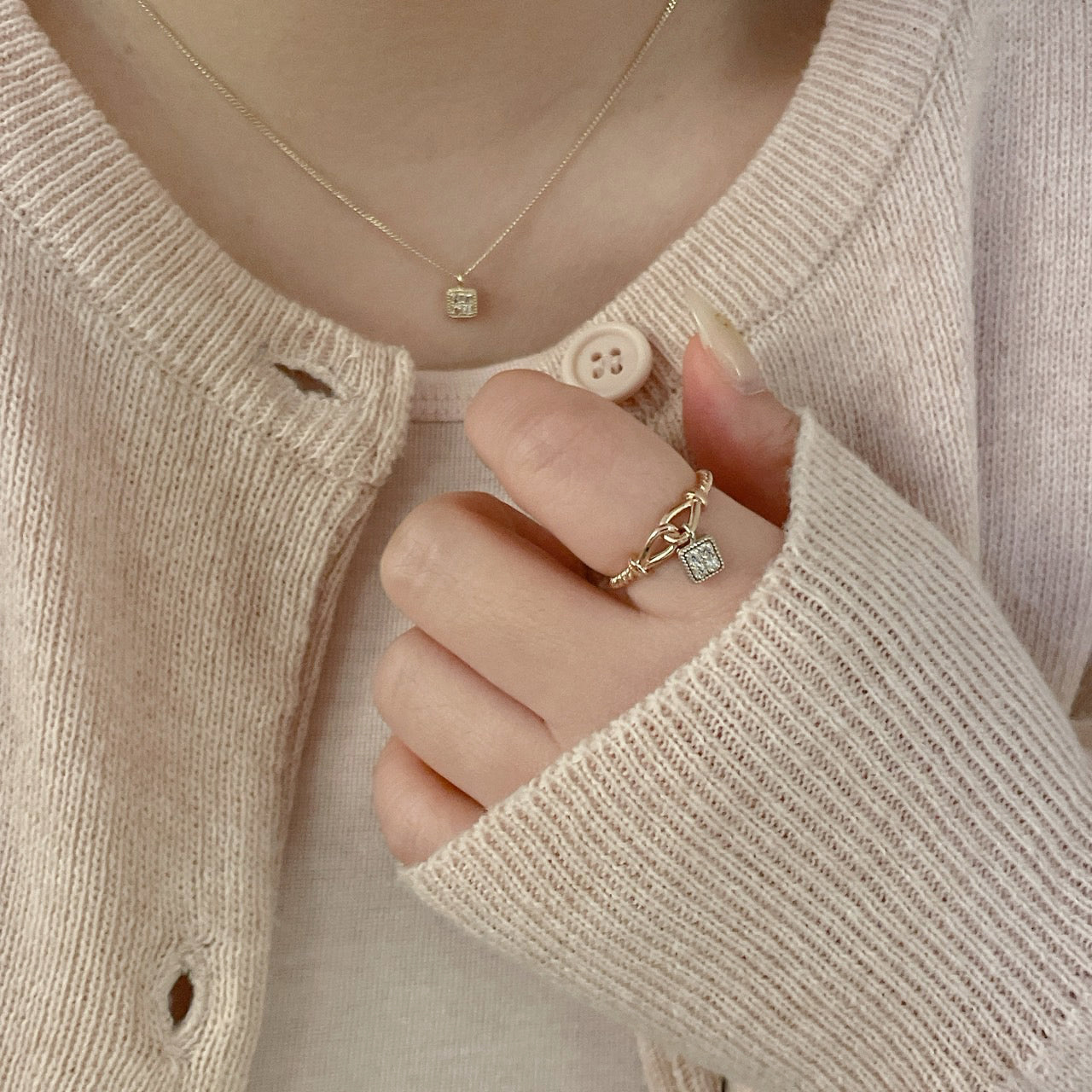 Square Charm Necklace