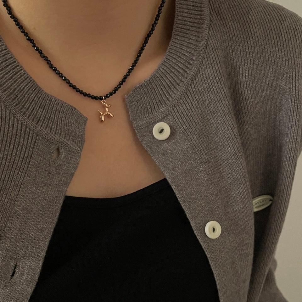 Spinel Balloon Dog Necklace