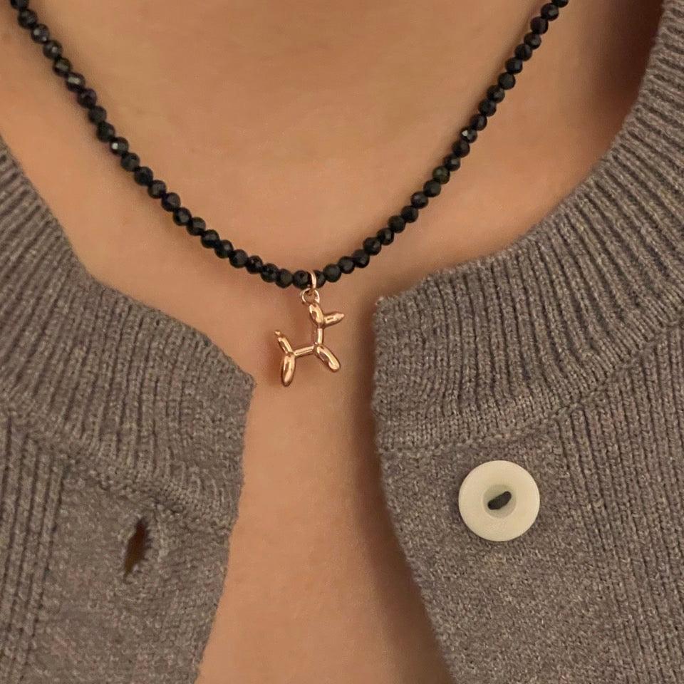 Spinel Balloon Dog Necklace