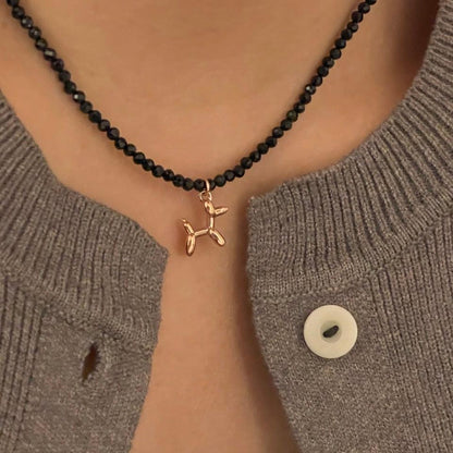 Spinel Balloon Dog Necklace