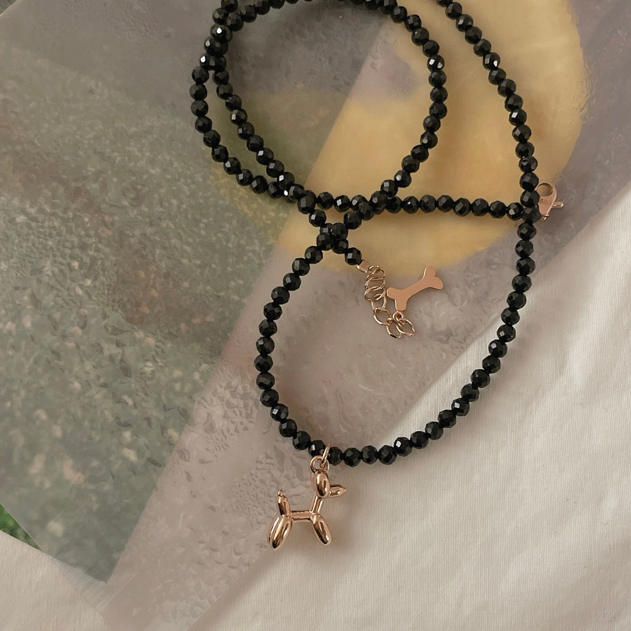 Spinel Balloon Dog Necklace