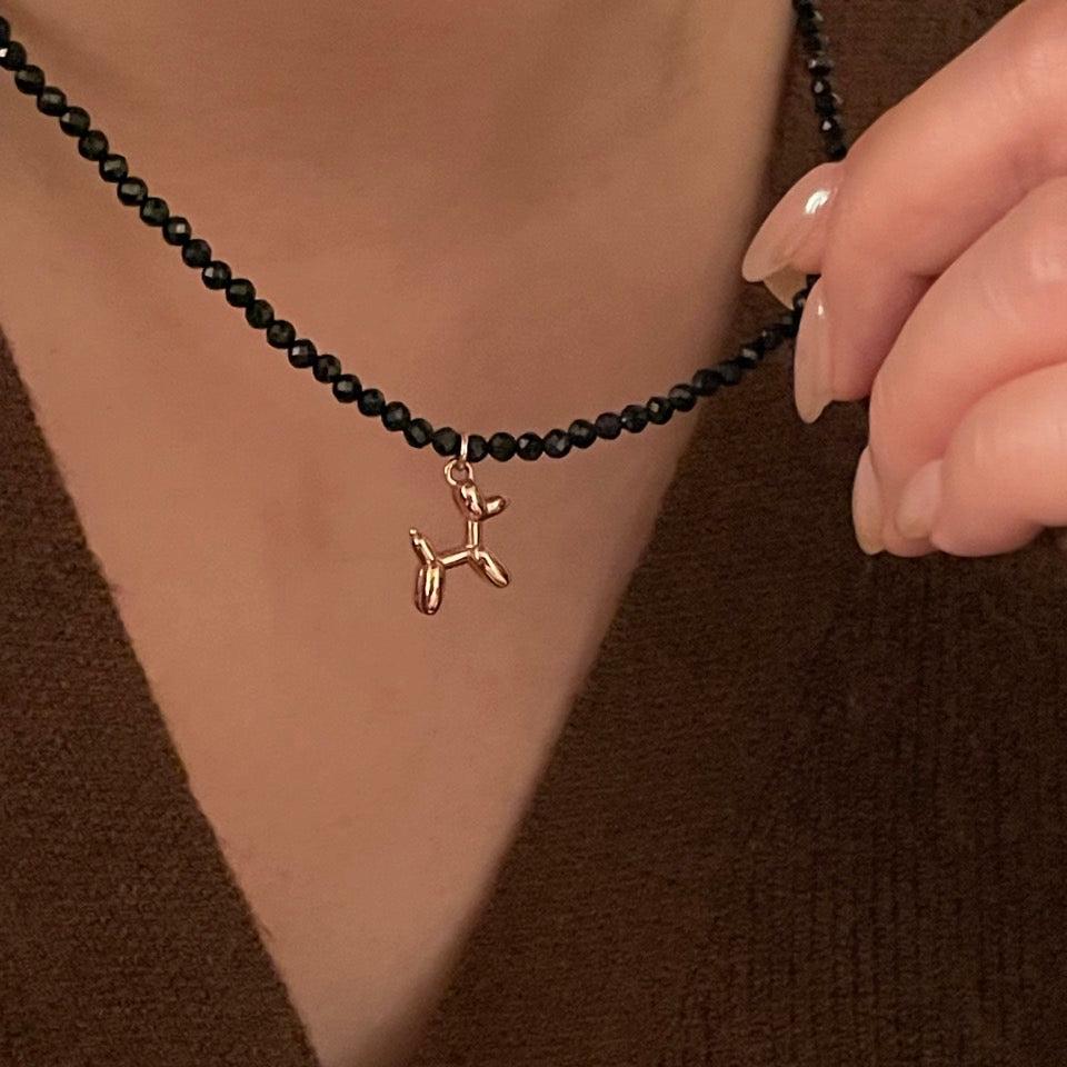Spinel Balloon Dog Necklace