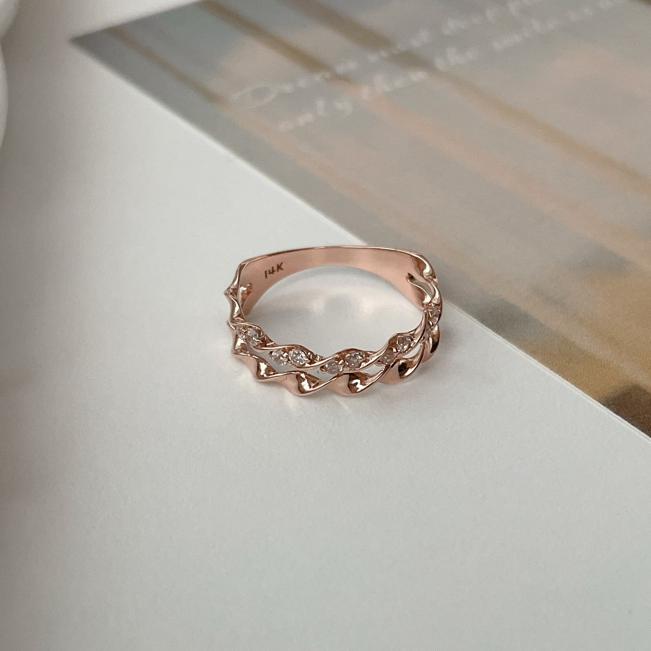 Twisted Double Row Ring